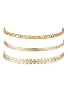 3件套金色简约链条脚链女式沙滩脚链脚链脚链女式配饰