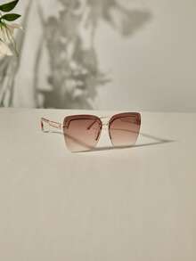 نظارة شمسية أنثوية بعدسات أومبير على طراز التسعينيات، للصيف والشاطئ وحفلات النوادي، إكسسوارات شاطئ أنيقة، إكسسوارات شاطئ للنساء، نظارات شمسية، هدايا شتوية - لون شمبانيي - مشاهدة 1