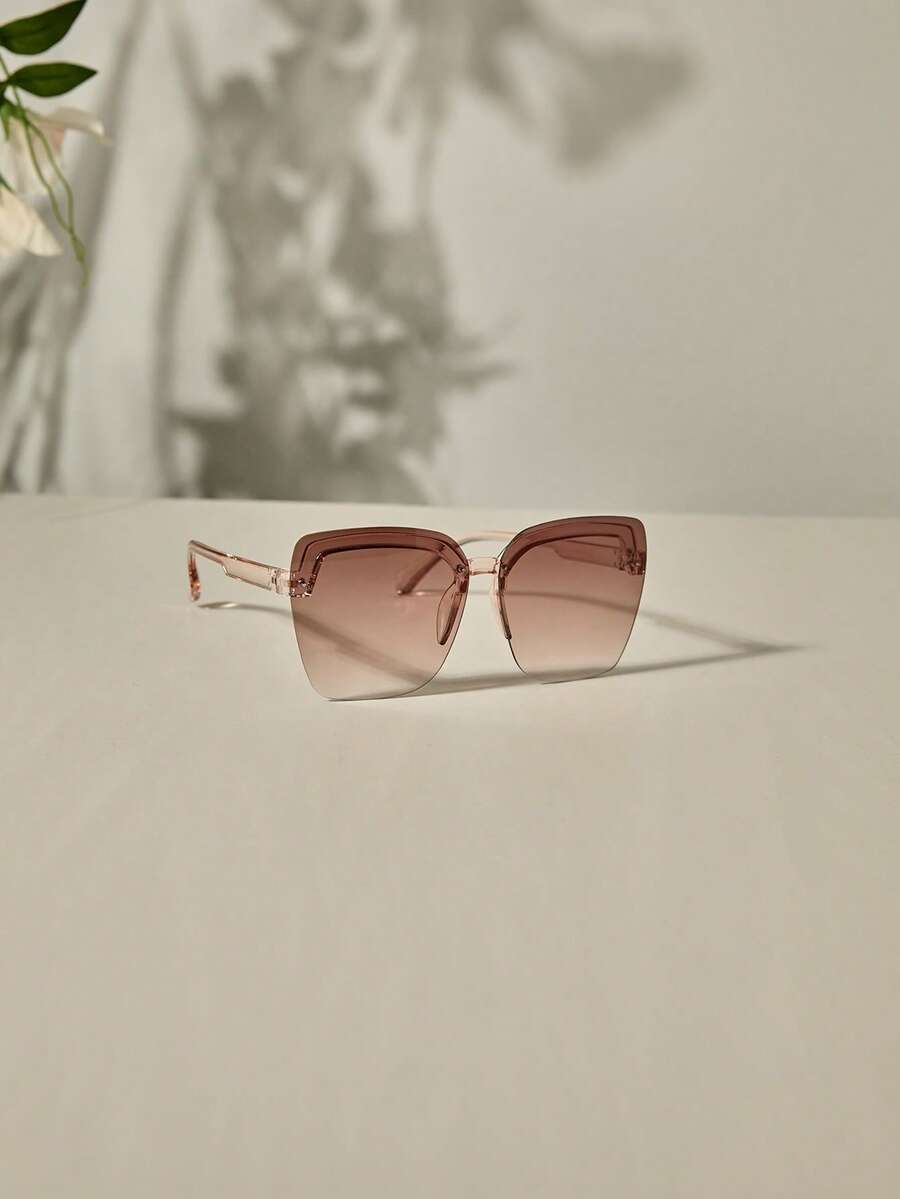 نظارة شمسية أنثوية بعدسات أومبير على طراز التسعينيات، للصيف والشاطئ وحفلات النوادي، إكسسوارات شاطئ أنيقة، إكسسوارات شاطئ للنساء، نظارات شمسية، هدايا شتوية - لون شمبانيي - مشاهدة 1