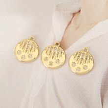 3 Pieces Of Handmade DIY Pendant Jewelry, Copper Inlaid With Zirconia, Plated With 18K Gold, Available In Various Styles Such As Flowers, Crosses, And Heart Pendants. Exquisite And Fashionable Accessories That Can Be Made Into Earrings, Necklaces, Bracelets, And Anklets. Also A Great Gift For Friends.