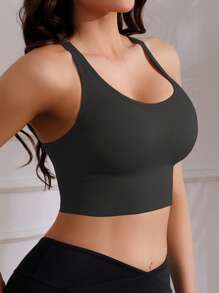 Women Sports Padded Seamless Wirefree Shock Absorbing Supportive Breathable Camisole
