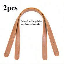 2pcs 17.7x0.7 Inch Adjustable PU Leather Strap Handles - For Handbag, Crossbody Bag, And Belt Replacement Accessory, 12 Colors (Green, Coffee, Beige, Blue, Brown, Black, Yellow, Light Pink, White, Red, Light Gray, Pink) - DIY Wallet Making & Strap Replacement, DIY Wallet Crafting Supplies, Great Gift Option - Multicolor - View 14