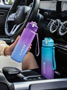 (Suitable For Boys & Girls, 6 Colors Available) Student Water Bottle, Suitable For Kindergarten, Hydration Reminder, With Measuring Cup. 1pc 800ml Water Bottle With Strap, Leakproof, Shockproof, Portable - Suitable For Travel, Outdoor Activities