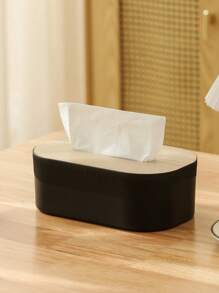 1pc Bamboo Wood Tissue Box, Minimalist Wooden Cover Tissue Box For Home And Car Use, Paper Storage Box.Living Room Desktop Storage, For Hotel/Office For Public Restroom Home Decor, School Supplies Bathroom Accessories Bathroom Organizer Back To School