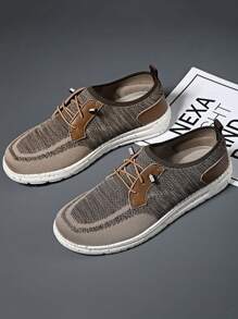 Zapatos casuales tipo mocasín hechos a mano de alta calidad para hombre, con suela tejida transpirable y de base suave, diseño de slip-on