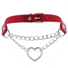 1 pieza Collar con tachuelas de estilo punk rock de PU, gargantilla gótica