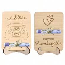 Temporada de casamentos, MR&MRS, porta-moedas de madeira Wunscherfuller, embalagem para presente, presentes de bênção de casamento, presentes de aniversário, aniversário de casamento, decoração para festa de casamento, decoração de sala de estar, enfeites de mesa