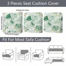 1pc Outdoor Bodhi Leaf Sofa Cushion Cover, All Season Sofa Dust Cover, Modern Farmhouse Style, Scratch & Stain Resistant, Machine Washable, Suitable For Living Room, Bedroom, Study, Balcony, Patio