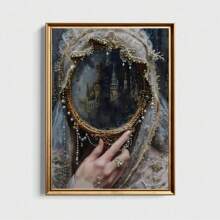 1pc,Mirror Reverie Medieval Woman Wall Art,Victorian Era Vibrant And Stylish Bachelorette Party Decor Room,Western University College Style Aesthetic,Vintage Poster Printing, Minimalism Canvas Painting, Suitable For Home Decoration, Bar,Cafe, Patio,Birthday Gift,Living Room, Bedroom, Living Room, Home Office, Bathroom Decoration, Wall Decoration20*28 Inch, Unframed Gifts Graduation