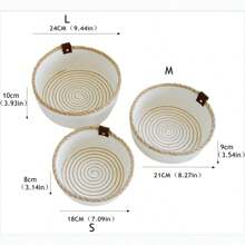 Handwoven Desktop Organizer Set – Braided Storage Baskets (Small, Medium, Large) For Home, Office, Kitchen, Or Bathroom – Decorative Storage Box Modern Boho Desk Organizers For Clutter-Free Workspaces – Durable Natural Fiber Trays & Bins School Supplies,Back To School