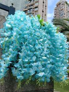 10 pièces Décoration florale suspendue en fleurs de glycine artificielles, convient pour mariage, fête, décoration de la maison, décoration florale murale/plafond verte. Parfaite décoration suspendue pour mariage, fête, anniversaire, rassemblement familial, Saint-Valentin, et un excellent cadeau. (Remarque - Si vous sentez une odeur de plastique à l'ouverture de l'emballage, veuillez le placer à côté pour la ventilation, cela n'affectera pas l'utilisation) - Multicolore - Voir 3