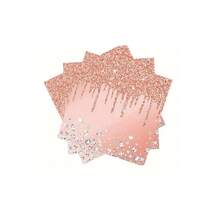 10/20/50pcs,Disposable Rose Gold Tableware Set -Party Plates, Napkins,Cups For Birthday Party Decoration,Rose Gold Birthday Party Supplies Disposable Paper Plates Glitter Diamonds Napkins And Cups For Women Birthday Anniversary Wedding Party Decorations Supplies - Multicolor - View 10