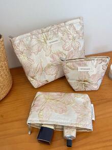 شنطه سفر اغراض سفر لوازم السفر اغراض السفر اشياء للسفر حقيبة نسائية شنط بحر شنطه صيف جامعةطقم خمسة أكياس مكياج محمولة محلاة بالأزهار الذهبية، حقيبة مكياج، حقيبة تجميل بسوستة متعددة الوظائف لحفظ مستحضرات التجميل والعناية بالبشرة والأحمر والزيت الشفاف وطلاء الأظافر والكريم اليدوي والفوط الصحية والعملات والمفاتيح والأغراض الصغيرة، حقيبة مكياج للسفر، حافظة تجميل، هدية عيد ميلاد، هدية الأم، هدية الشاهدة في الزفاف، هدية لأصدقاء مقربين، مستلزمات السفر والحياة اليومية - متعدد الألوان - مشاهدة 10