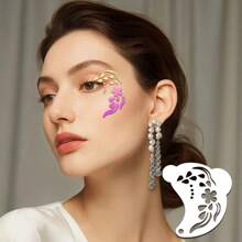 16pcs Reusable Washable Flexible Face Paint Template, Double-Sided, Easy To Clean, Suitable For Halloween Party/Ball And Other Events