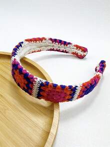 1 件女士可爱花卉针织波西米亚风头带 - 时尚休闲发饰，适合日常使用，发带，发箍头带 - 彩色 - 查看 3