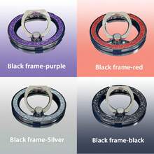 Premium Magnetic Metal Ring Phone Holder, Compatible With Magnetic Phone Ring Holder, Compatible With Iphone Wireless Charging, 2-In-1 Ring Holder, Comes With Magnetic Ring, Multiple Frame Color Options, Suitable For Fitness/Office/Watching Videos - Multicolor - View 7