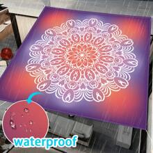 1pc Gradient Floral Pattern Digital Printing On Polyester Fiber Material Outdoor Multi-Purpose Sunshade Suitable For Camping, Picnic, Beach Use