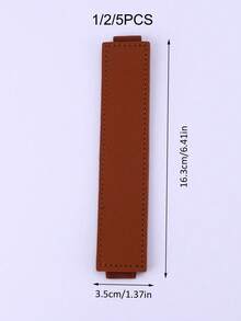 1/2/5 件纯色笔套和笔夹，PU 弹性单笔袋，返校，学校用品 - 棕色 - 查看 6