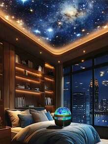 1 件 LED 天花板投影灯，极光和星空圆形灯，温暖氛围照明适合圣诞节、情人节、家庭聚会、卧室、节日、室内装饰、婚礼装饰、房间装饰、户外花园、车道、露台、理想的生日礼物、梦幻氛围投影 - 彩色 - 查看 9