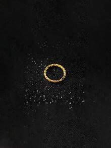 BALMORA 1pc Minimalist Twist Sterling Silver Ring - Gold - View 3