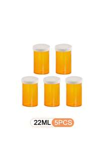一套10PCS/5PCS/2PCS/1PC多用途带盖药物分配瓶，黄色，密封防潮，50/30ml容量圆形按压盖胶囊瓶，适用于储存胶囊、药片、维生素和糖果，适合旅行包装或家庭使用 - 彩色 - 查看 12