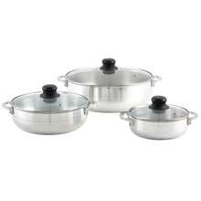 IMUSA 3pc Basic Caldero Set With Glass Lid: Aluminum Cookware, 6-Piece, Electric & Gas Compatible, Hand Wash - 1 - View 2