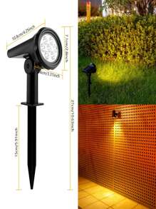 1pc Solar Resin Stone Lights, Outdoor LED Warm White/White Spotlight Landscape Lamp, In-Ground, Polished Surface, Portable With Switch Control, Suitable For Parks, Villas, Lawns, Wedding, Birthday Decorations - IP44