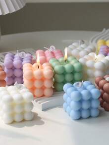 1pc Aromatherapy Bubble Cube Candle, Romantic Aromatherapy Candle, Birthday Candle Home Gift Atmosphere Ornaments, Magic Cube Aromatherapy Candle, Goddess Day Birthday Gift Photo Ornaments Atmosphere Ornaments Because The Product Is A Candle, There Will Be Some Color Difference And Bubbles, But It Will Not Affect The Use, Please Consider Carefully