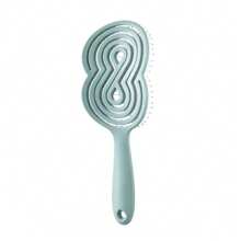 1pc Plastic Hair Brush With Fluffy Bow-Shaped Bristles, Soft Detangling Comb For Wet & Dry Hair, Resin Handle