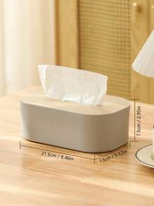 1pc Bamboo Wood Tissue Box, Minimalist Wooden Cover Tissue Box For Home And Car Use, Paper Storage Box.Living Room Desktop Storage, For Hotel/Office For Public Restroom Home Decor, School Supplies Bathroom Accessories Bathroom Organizer Back To School