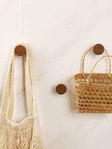 1/2/4 Piezas Ganchos de pared de madera fáciles de instalar, ganchos de montaje en pared con formas geométricas para colgar ropa, abrigos, sombreros, bufandas, toallas en el dormitorio, tiradores de gabinete de madera autoadhesivos creativos para decoración del hogar, baño, organizador de baño, decoración de otoño, de vuelta a la escuela