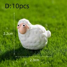 10pcs Mini Resin Sheep Statues Figurines, Cute Ornaments For Indoor/Outdoor Fairy Garden, Landscape Decor, Accessories For Middle East Festivals & Parties (Classic Style)