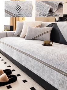 1pc All Season Sofa Cover Cushion, Modern Simple Anti-Slip Sofa Seat Pad, Dust-Proof Washable Sofa Blanket, Light Gray Soft Fading Resistant Bedroom Decor Pet Friendly Slipcover, Fit For Corner Sofa, Bedroom, Office, Living Room Combination Furniture, L-Shaped Sofa And 1/2/3/4 Seater