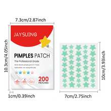 5pcs/Set Hydrocolloid Pimple Patch Star Shape Covering Zits And Blemishes Patch Waterproof & Breathable Skin Care Facial Sticker - 彩色 - 查看 3