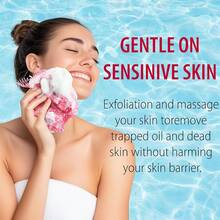 Esponja de red africana auténtica, red exfoliante africana real, esponja de baño africana, red de trapo larga para el Body, estropajo de ducha - Rosa y naranja - Ver 6