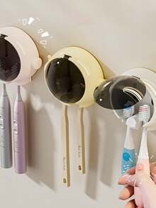 1pc Cute Astronaut Toothbrush Holder, Wall-Mounted Bathroom Electric Toothbrush Storage Rack - Multicolor - View 8