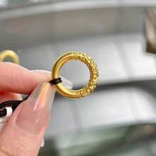 Fashionable 18K Gold Plated Good Fortune Hoop Necklace, Suitable For Wedding, Party, Holiday And Daily Wear, Pendant Rope Chain Necklace, Unisex Lucky Charm Gift