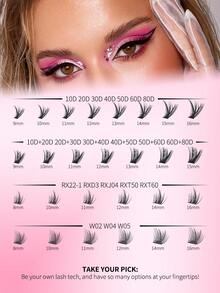 RITALASH 280 CHIẾC/168 CHIẾC Lông mi cong D 21 kiểu tự làm Bộ mi giả dài nhiều độ dài Bộ mi giả mềm mại và thoải mái kèm nhíp gắn mi tại nhà cho cuộc sống hàng ngày, hẹn hò và tiệc tùng - màu đen - Xem 4