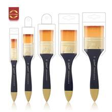 专业画笔 – 黑金色手柄，配密实尼龙毛和铝制套圈 – 扁平、圆形和斜角笔尖，适用于丙烯、油画和水彩 – 适合学生、初学者和艺术家的美术用品 – 返校必备 - 均碼 - 查看 11