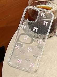 1 Peça Capa de Celular Decorada com Borboleta Rosa Suave, Compatível com iPhone 16/15/14/13/12/11, Capa Protetora da Moda À Prova d'Água, à Prova de Choques, Anti-Queda e Resistente a Arranhões - Multicolorido - Visão 4