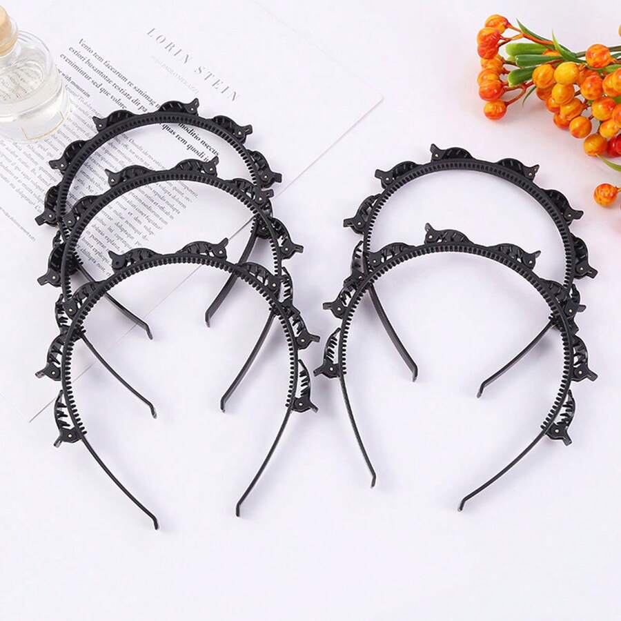 1 件多层空心编织头带，双层刘海发夹头饰，发饰，编织夹，细发带，女士发夹，适合情侣、恋人、家庭成员的礼物