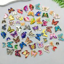10/20/30/50/60pcs Bohemian Butterfly Pendant Set, Alloy Enamel Pendant Assortment For Jewelry Making, DIY Craft Materials, Suitable For Making Keychains, Earrings, Bracelets, Necklaces - No Plating, Various Butterfly Shapes - Accessories - View 5
