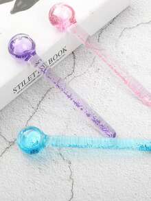 1 pieza Bola masajeadora de vidrio - Bola de masaje de cristal rosa para terapia de hielo, Belleza, Productos de cuidado de la piel, Spa, Autocuidado, Herramientas de cuidado de la piel, Cuidado facial, Suministros de esteticista, Masaje, Herramienta de masaje facial, Rodillo facial, Rodillo de hielo, Rodillo de hielo para la cara - Multicolor - Ver 1