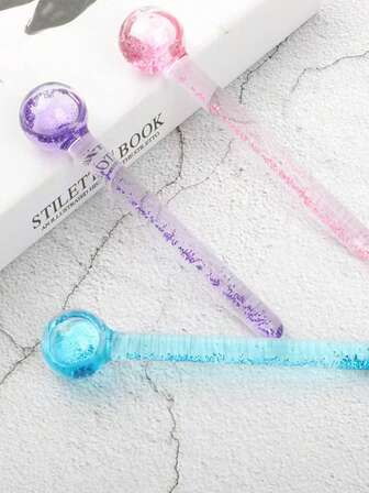 1pc Glass Face Massager Ball - Pink Crystal Ice Therapy Massage Beauty Ball,Beauty,Skin Care Products,Spa,Self Care,Skin Care Tools,Face Care,Esthetician Supplies,Massage,Face Massage Tool,Face Roller,Ice Roller,Ice Roller Face