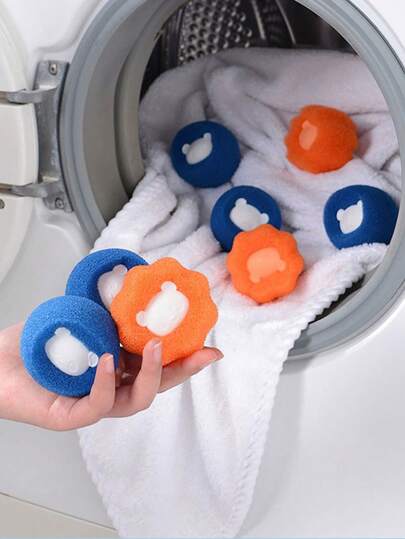 6 piezas de eliminadores de pelo de mascota reutilizables, para limpiar la pelusa de la ropa - Recogedores y filtros de pelo de mascota para la lavadora