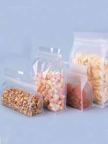 10个/5个/1个透明磨砂八边封袋，自封零食袋，立式袋，干货坚果塑料密封袋，烘焙包装袋，面包甜点包装袋