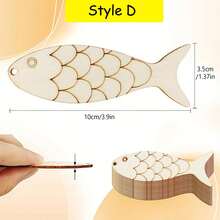 1 Set Multi-Functional Wooden Pieces - DIY Painting, Craft Decorations, Suitable For Holiday Decor - Popsicle Shaped Wooden Pendants, Ideal For Party, Wedding, Birthday, Holiday Crafting And Back To School - Multicolor - View 11