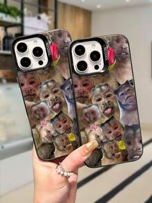 Expression 1pc Funny Monkey Pattern Design TPU Soft Edge Phone Protective Case Compatible With IPhone13/15/14/13/12/11/16/Galaxy/Redmi/OPPO/VIVO/INFINIX Waterproof Shockproof Anti-Fall Scratch Resistant - Multicolor - View 4
