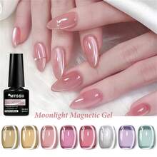 Mtssii 8件/套 7毫升 月光果冻猫磁性凝胶指甲油 玻璃珠 夏季粉色 金色 银色闪粉 可卸UV凝胶美甲油 美甲用品 指甲 - 彩色 - 查看 2