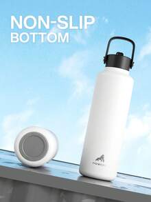 710 毫升/24 盎司户外保温水瓶：防漏、弹性盖、轻便、保冷 24 小时、不锈钢保温瓶带吸管，适合旅行、远足、骑自行车、运动